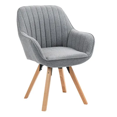 Obrázok produktu pre Meubles Cosy Pohodlné jedálenské stoličky zo šedej látky s funkciou otáčania o 360° – CARSON