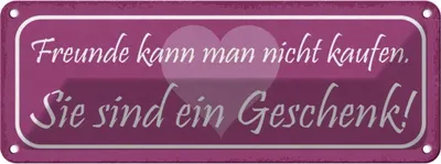 Produktbild von vianmo Blechschild 10x27 cm Freunde kann man nicht kaufen Familie