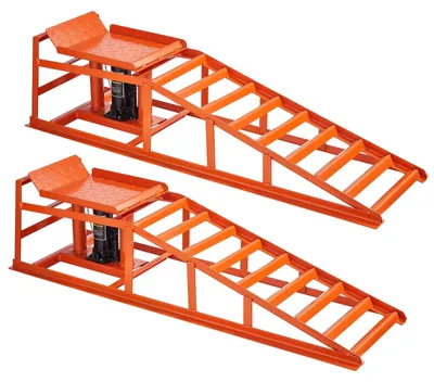 Produktbild von VEVOR Hydraulische Auto Rampen, 2 Stück 5T 11000 lbs, 270-360 mm Hubhöhe, Schwerlast Hydraulische Fahrzeug Rampen, Tragbare Auto Hebebühnen für Wartung und Ölwechsel in der Garage, Lkw Fahrzeug Auto Reparatur