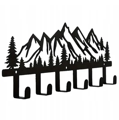 Produktbild von Wandaufhänger für Schlüssel und Kleidung "MONTAIN", 6 Haken, Wandorganizer
