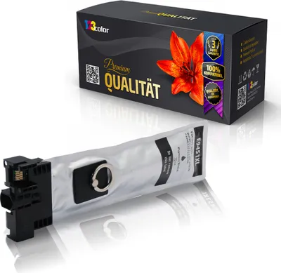A product shot of a printer ink cartridge and its packaging, presented on a white background.