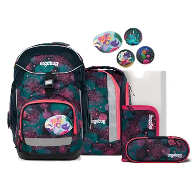Produktbild von ergobag pack Schulrucksack-Set KorallBär - Set ergonomischer Schulrucksack Flexibel 6-teilig 1. Klasse Grundschule - 01298-90198-10