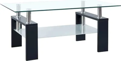 Produktbild von Couchtisch Schwarz Transparent 95x55x40 cm Hartglas , Couchtische Design 2024