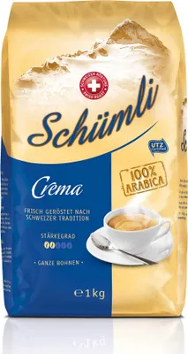 Produktbild von Schümli Crema Bohne 1kg - Kaffeebohnen Kaffee Espresso Bohnen
