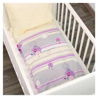 Produktbild von Alvi Baby-Bettwäsche-Set 80x80 & 35x40 – Rosa „Tiere“ | 100% Baumwolle, Weich & Hautfreundlich