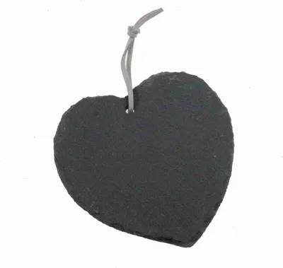Produktbild von Herz Schiefer Ø11cm Schieferherz Schiefertafel Schieferplatte Hänger Dicke 4-5mm, Menge:1 St.