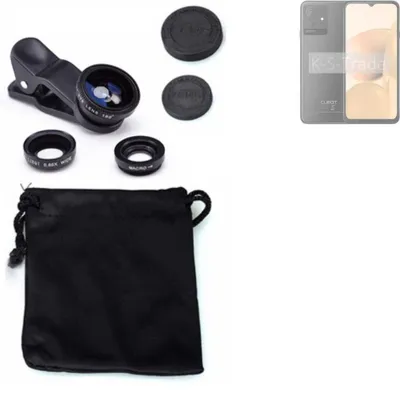 Produktbild von K-S-Trade Smartphone Kamera Linsen Set Kompatibel mit Cubot Note 50 3in1 Clip-On Kamera Adapter Macro Weitwinkel FishEye Fischauge Objektiv Linse