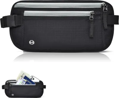 Produktbild von Bauchtasche FüR Damen Und Herren, Sicherheits-GüRteltasche FüR Handy, Geld, Reisepass Und Mehr Mit Rfid-Schutz Gegen Diebstahl – Schmale Versteckte GeldböRse Unter Der Kleidung