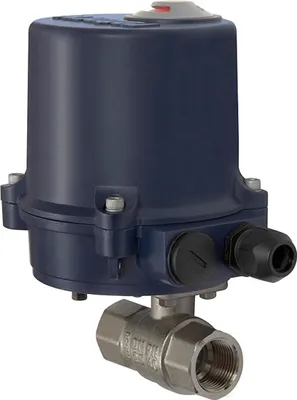 Produktbild von Riegler 2-Wege-Messingkugelhahn, elektr. Stellantrieb, 24 V DC, Rp 1