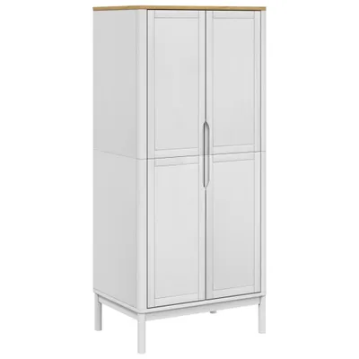 Produktbild von vidaXL Kleiderschrank FLORO Weiß 77x53x171 cm Massivholz Kiefer