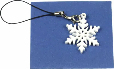 Produktbild von Schneeflocke Eisblume Handyanhänger Miniblings Weihnachten Acrylglas weiß 3cm