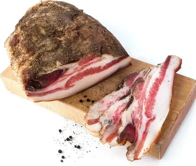 Produktbild von Guanciale mit schwarze Pfeffer direkt aus Italien ca.1,3  kg