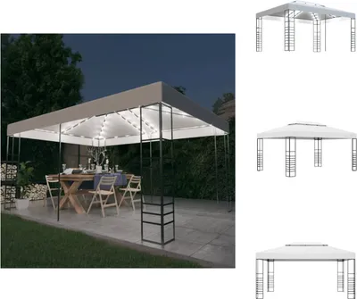 Immagine prodotto di vidaXL Padiglione con luci LED 4x3x2,7 m bianco - Padiglioni e tende per feste