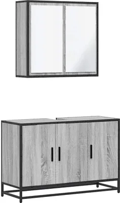 Image de vidaXL Ensemble de meubles de salle de bain 2 pièces Gris Sonoma Bois composite