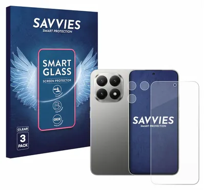 Produktbild von 3x Savvies Schutzglas Folie für Xiaomi 15T (Display+Kamera) 9H Panzer Schutzfolie Glas Displayschutz klar transparent