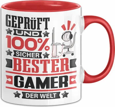 Produktbild von Gamer Geschenk Lustiger Spruch für Gamer Geschenkidee Bester Gamer Der Welt (Rot)