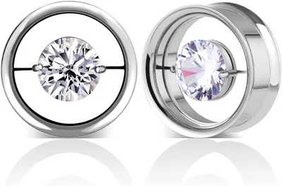 Imagen del producto de Túnel para el lóbulo de la oreja, acero inoxidable, 10 mm, con doble expansión, para insertar en el piercing