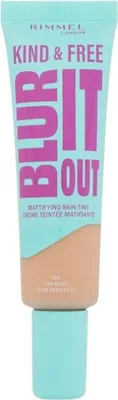 Imagen del producto de Rimmel London Kind & Free Blur It Out, base de maquillaje matificante, tono 250 Sun Beige