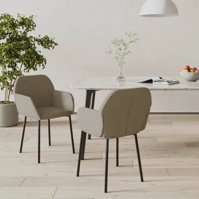 Produktbild von The Living Store Esszimmerstühle 2 Stk. Hellgrau Samt
