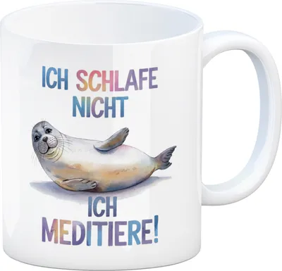 Produktbild von Robbe - schlafe nicht sondern meditiere Kaffeebecher