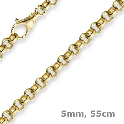 Produktbild von 5mm Kette Collier Erbskette aus 585 Gold Gelbgold 55cm, Goldkette