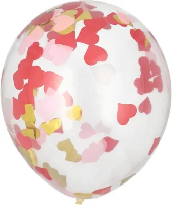 Produktbild von 72 Luftballons Ø 29 cm mit Herz-Konfetti
