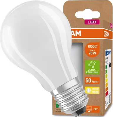 Obrázek produktu pro LEDVANCE 4099854009631, 5 W, 75 W, E27, 1055 lm, 50000 h, Teplá bílá