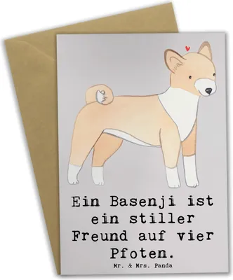 Produktbild von Mr. & Mrs. Panda Klappkarte Basenji Freund - Grau Pastell - Geschenk, Hunderasse, Hunderassen, Pflege, Hundeliebhaber, osterkarte, weihnachtskarten, hochzeitskarten