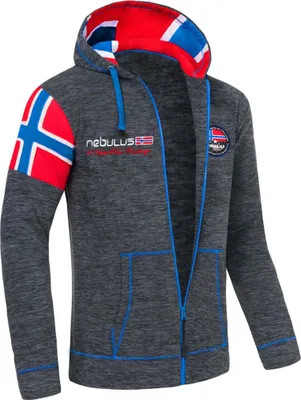 Zdjęcie produktu dla Kurtka polarowa Nebulus SEARCHER męska, ciepła kurtka polarowa, z długim zamkiem błyskawicznym, P4140 - męska, czarny melanż, M