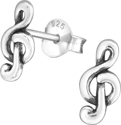Produktbild von Ohrringe Ohrstecker Notenschlüssel in 925 Sterling Silber
