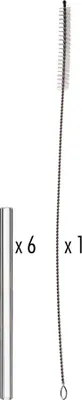 Produktbild von Trinkhalm gerade 15cm, 7tlg. Set - 24 Stück