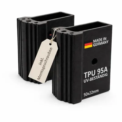 Produktbild von 2x Leiterfuß 50×22 mm – Hochwertige Ersatzfüße für Leiter Traversen