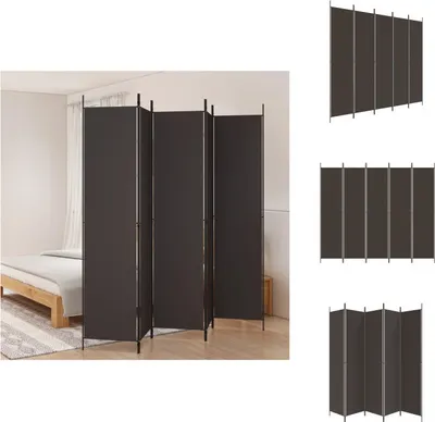 Obrázek produktu pro vidaXL 5dílný paraván hnědý 250x220 cm látka - rozdělovač místností