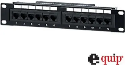 Produktbild von Equip Patchpanel 12x RJ45 Cat5e 10" UTP 1HE ISDN schwarz