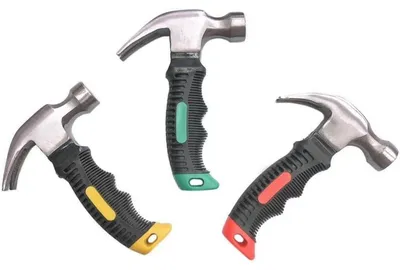 Image de Marteau à clous portable avec tête en acier inoxydable et protection en caoutchouc, extracteur de clous, 340g