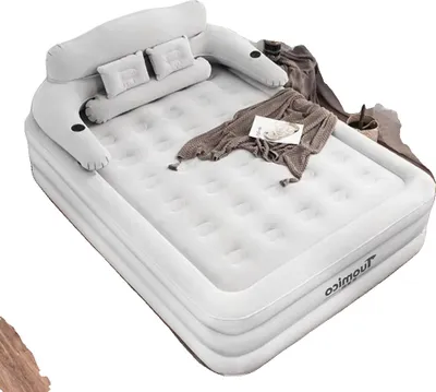 Image de Matelas gonflable, pompe intégrée, confortable pour 2 personnes, gris 203x152x48cm