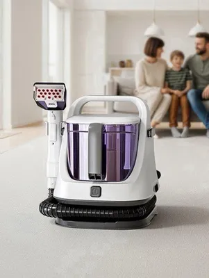 Productafbeelding van Tapijtreiniger Draagbaar - Wit - 650 W Vermogen - 1400 ml Tankinhoud - Handbediend - Voor Tapijt En Bekleding