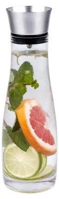 Glaskaraffe 1,1 L mit Edelstahl-Ausgießer und Sieb
