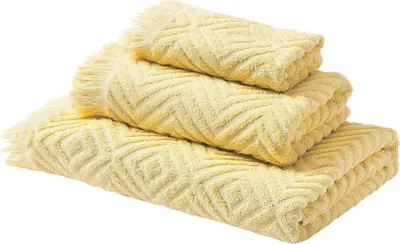 Obrázok produktu pre Súprava uterákov Westwing 100% bavlna 490 g/m² 3 kusy žltá