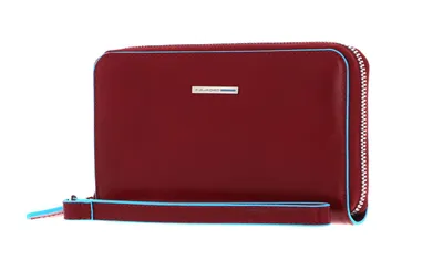Immagine prodotto di PIQUADRO Blu Quadrato Zip Intorno al Portafoglio Smartphone Pochette RFID Rosso