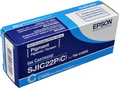 Produktbild von Epson SJIC22P(C): Ink cartridge for ColorWorks C3500 (Cyan), Cyan, 32,5 ml, 1 Stück(e)