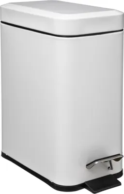 Produktbild von 5Five Mulleimer/Treteimer weis - Edelstahl Metall - 5L - 14x29x30 cm