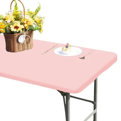 Obrázek produktu pro Obdélníková voděodolná elastická ubrus, růžová, 2 kusy, rozměry 182 x 75 cm