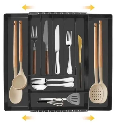 Zdjęcie produktu dla Organizer do szuflady pojemnik na sztućce regulowany 26 46 cm kuchnia