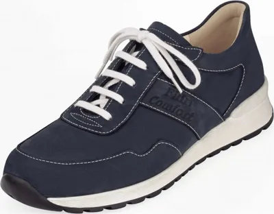 Zdjęcie produktu dla Finn Comfort Prezzo, niebieskie, buty męskie, sznurowane, skóra, NOWOŚĆ - męskie buty sportowe / sznurowane, niebieskie, skóra (nubuk)