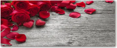 Produktbild von Tulup® Glas-Bild Wandbild aus Glas - 125x50 - Wandkunst - Wandbild hinter gehärtetem Sicherheitsglas - Dekorative Wand für Küche & Wohnzimmer  - Blumen & Pflanzen - Rote Rosen - Rot