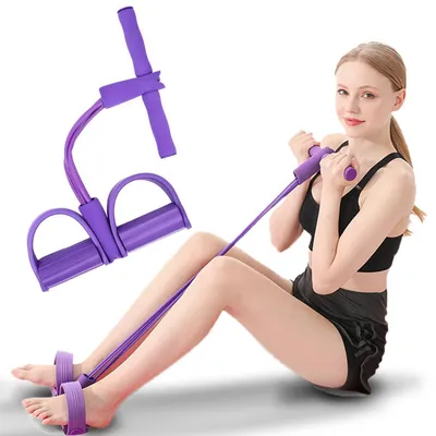 Zdjęcie produktu dla Trening brzucha, gumowa opaska fitness, urządzenie do ćwiczeń brzucha, 4 gumy, elastyczny linka