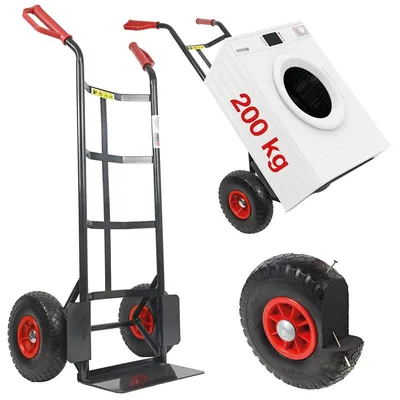 Produktbild von HBH® Sackkarre 200kg PolyurethanRad TK200PU01 schwarz Transportkarre Vollgummireifen
