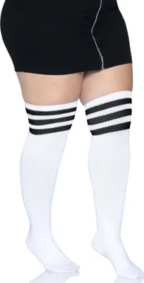 Immagine prodotto di Calze sopra il ginocchio taglia forte Accessorio per costume bianco-nero - XL/XXL