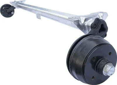 Produktbild von AL-KO COMPACT gebremste Anhängerachse 750 kg 4x100 1400 mm 1840 mm Bremsachse für PKW Anhänger Autoanhänger Transportanhänger Kippanhänger Bollerwagen